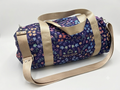 Violet Floral Blast Duffle Bag (golden straps)