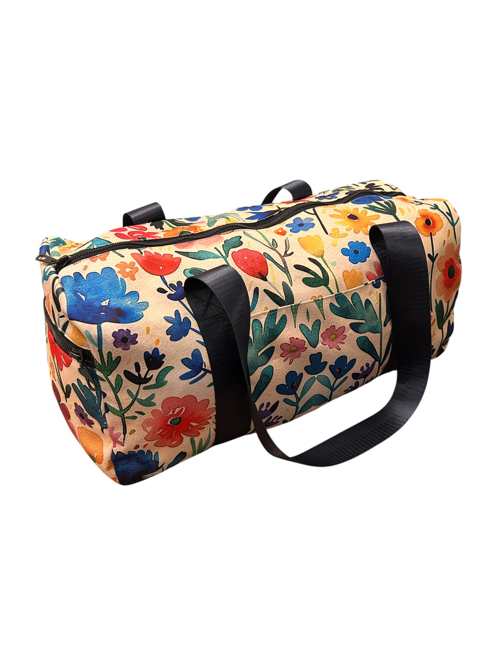 Petals in Beige duffle bag