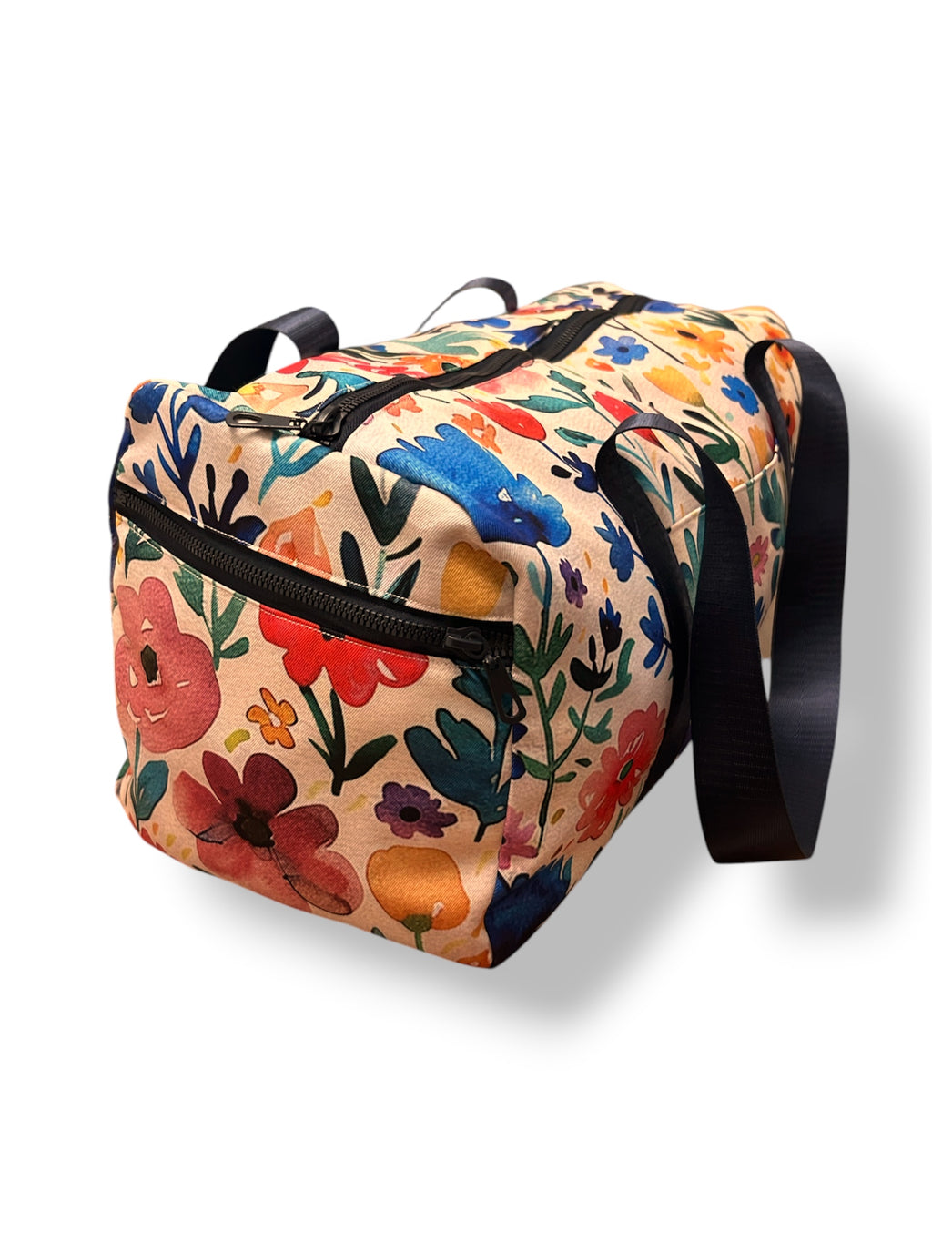 Petals in Beige duffle bag