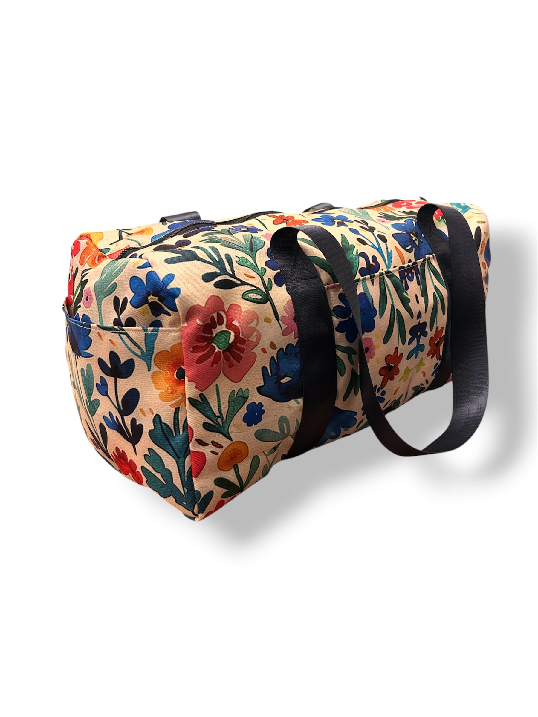 Petals in Beige duffle bag