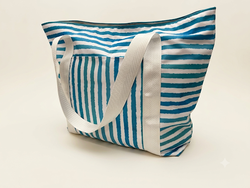 Ocean Blue Stripes Tote Bag