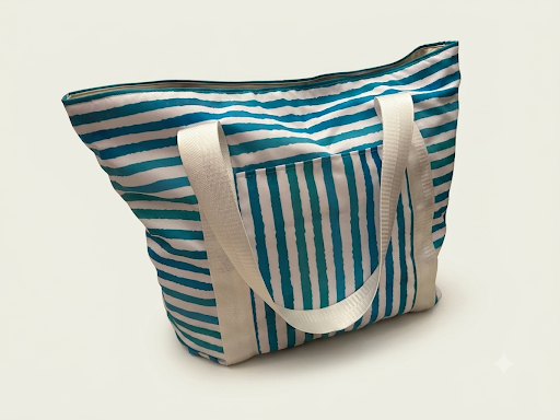 Ocean Blue Stripes Tote Bag