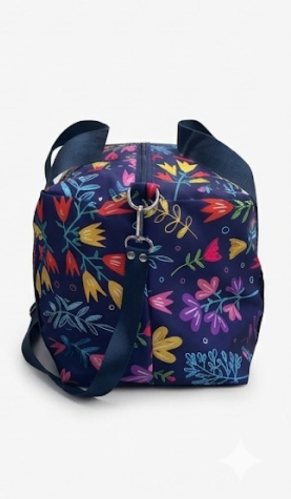 Navy Blossom Duffle Bag