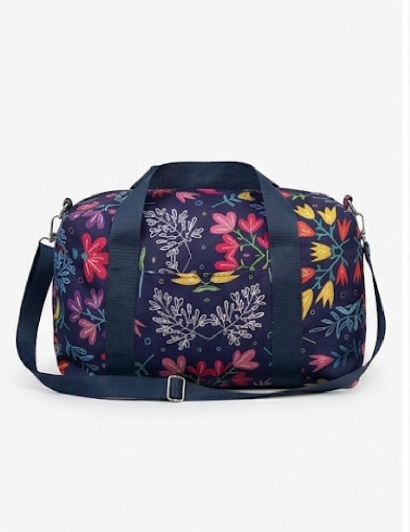 Navy Blossom Duffle Bag