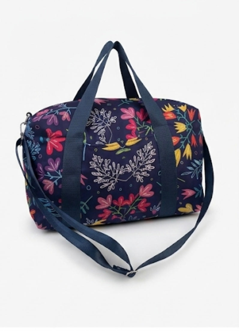 Navy Blossom Duffle Bag