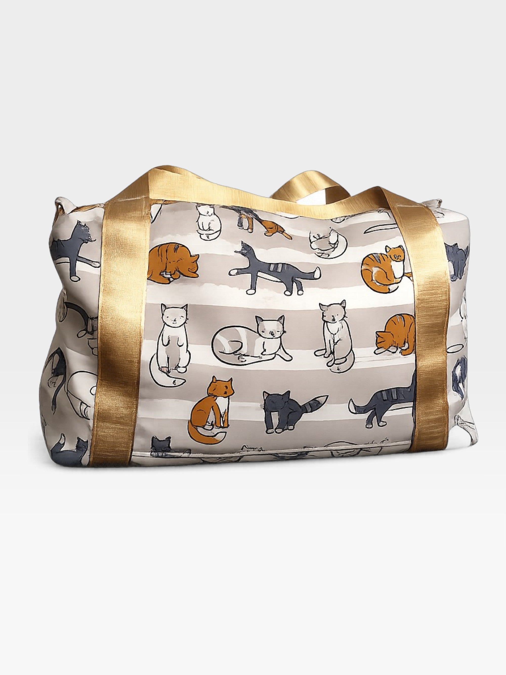 Whisker Weekend Duffle Bag - gold straps